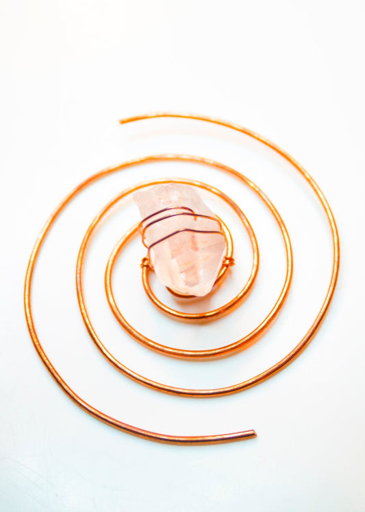 CuH2O Droplet: Crystal Infused Copper Coil Water Charger - Yoga Lifestyle Accessory - ilāSTRATE™ - 