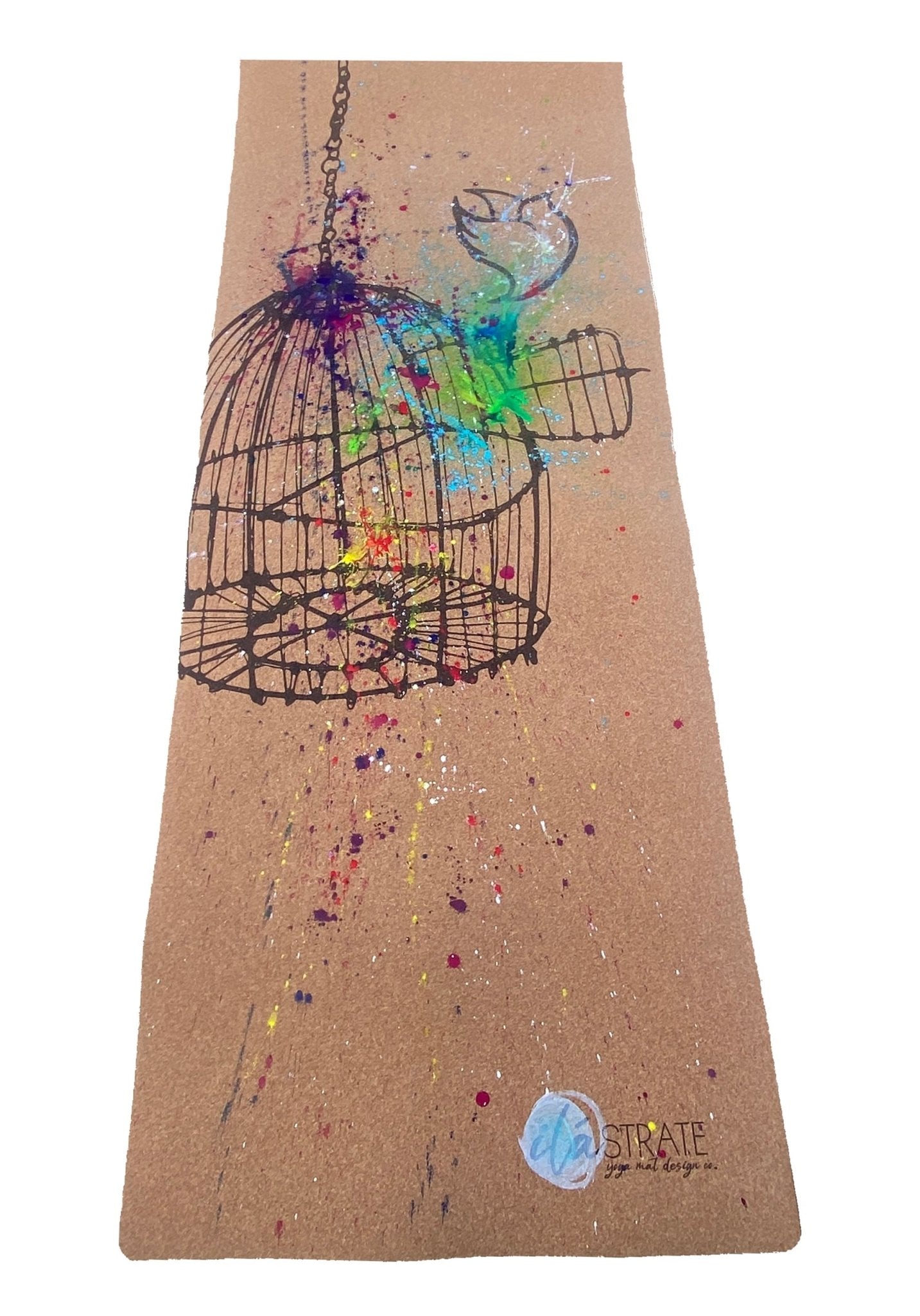 Release WANDERER Hand Painted Cork Yoga mat - Yoga Mat - Hand Painted - ilāSTRATE™ - 