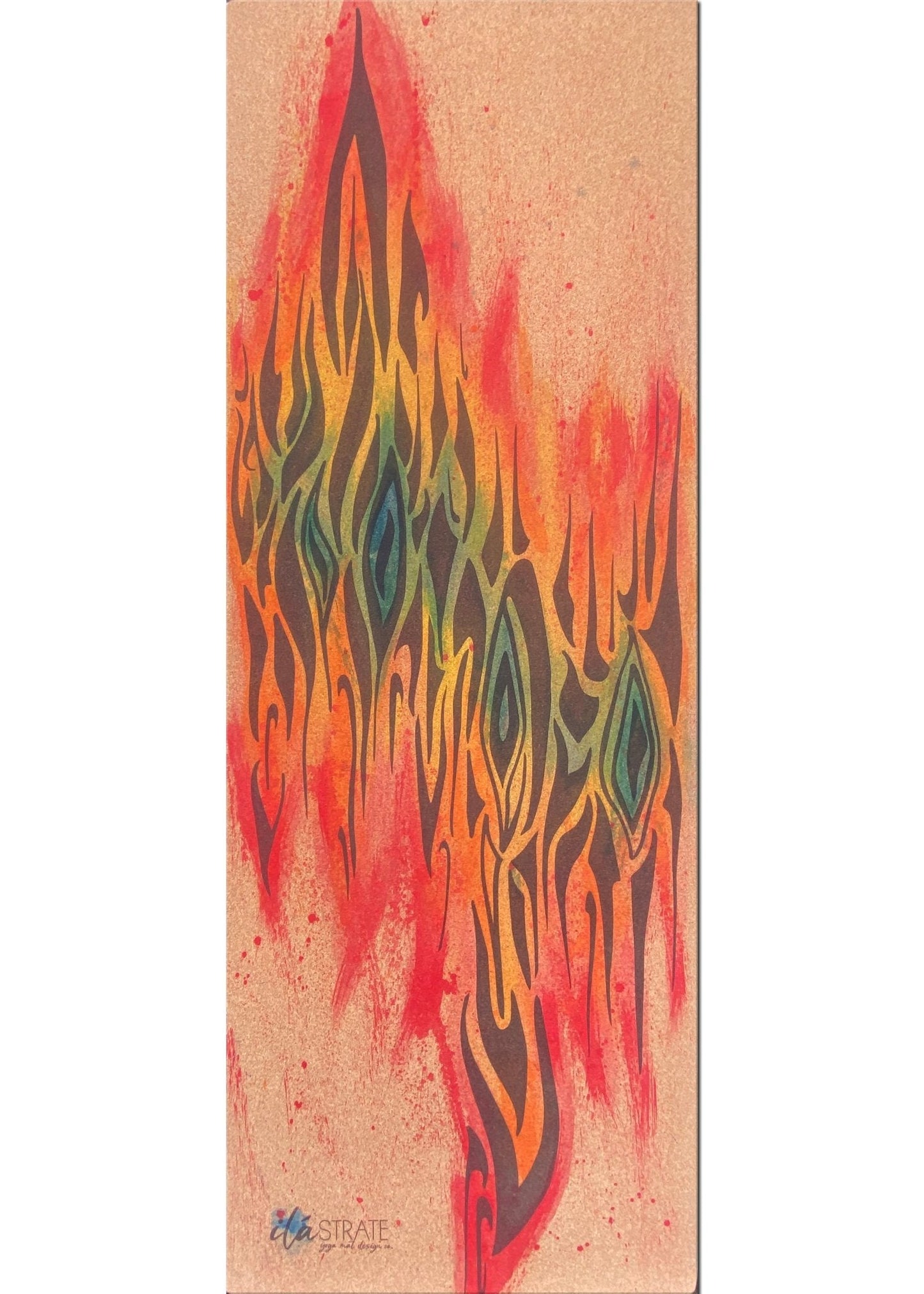 Soul Fire Cork Yoga Mat - Yoga Mat - Hand Painted - ilāSTRATE™ - 