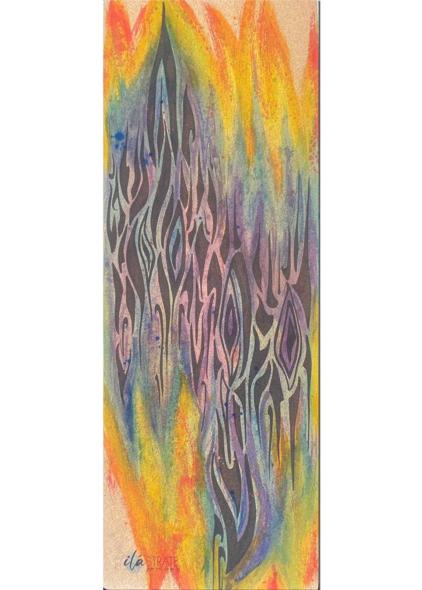 Soul Fire Cork Yoga Mat - Yoga Mat - Hand Painted - ilāSTRATE™ - 