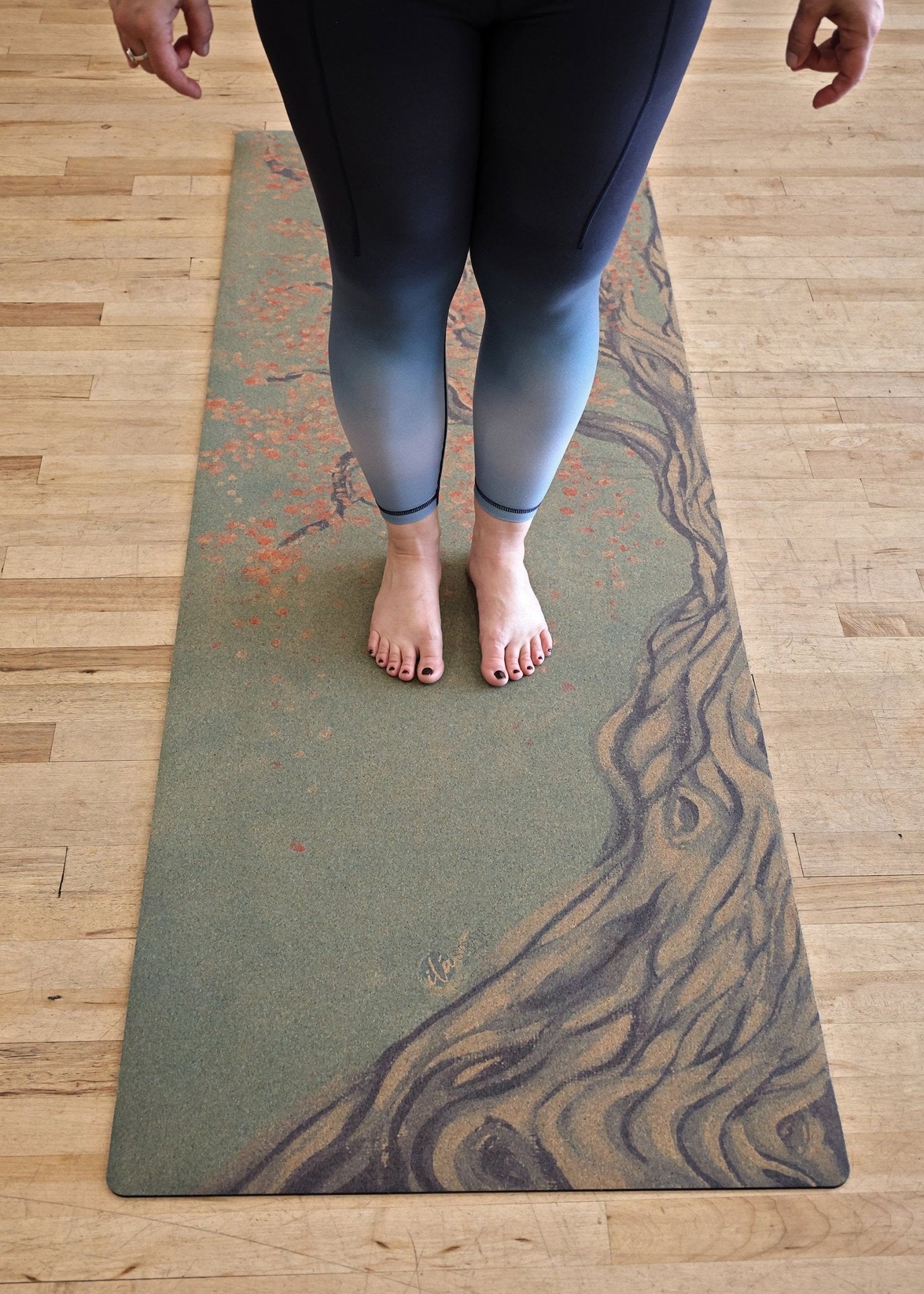 Tree Pose Cork Yoga Mat - Yoga Mat - Hand Painted - ilāSTRATE™ - 